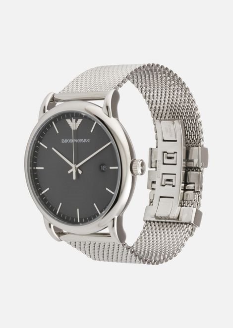 Emporio armani quartz stainless steel clearance back